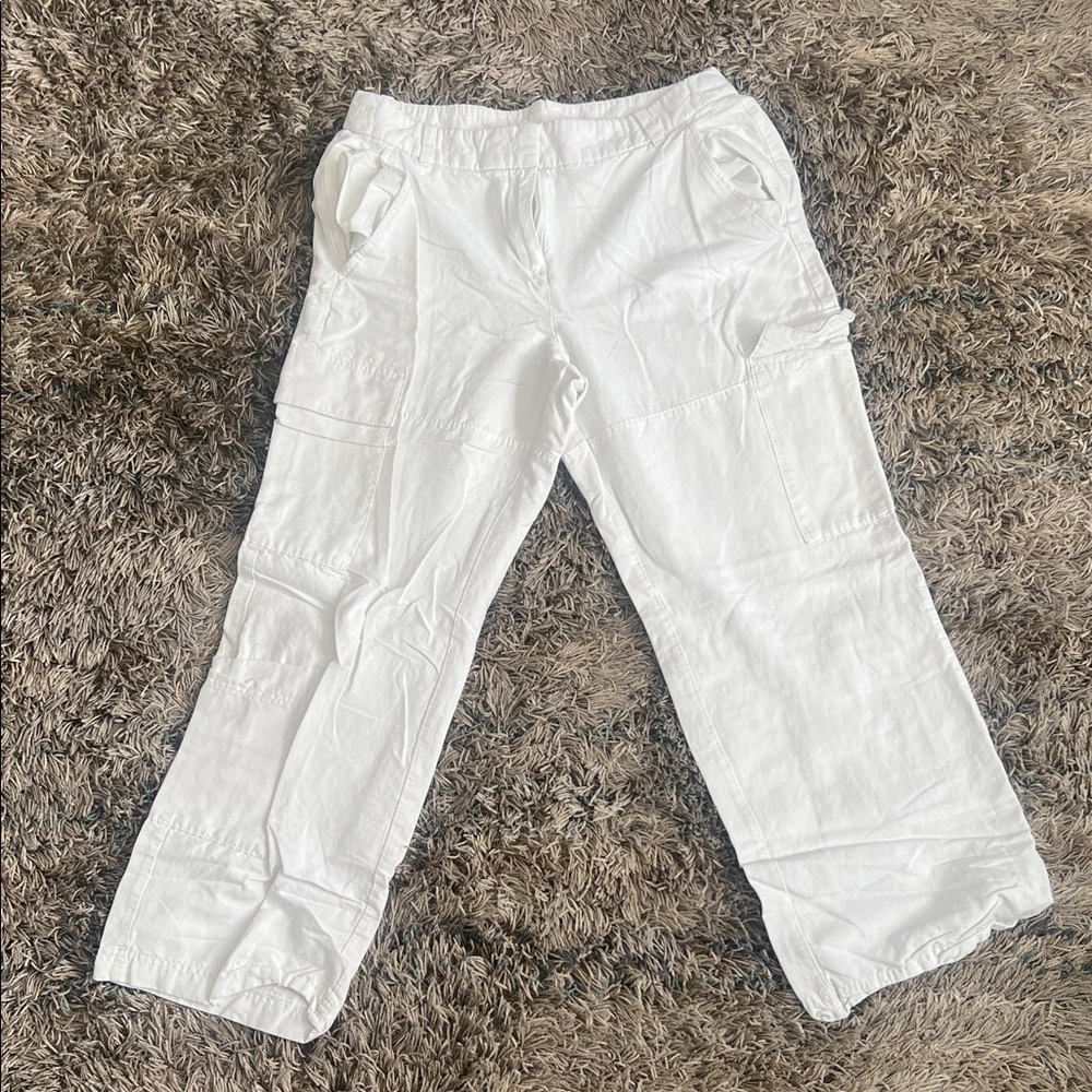 H&M: Women's Regular Fit White Cargo Pants